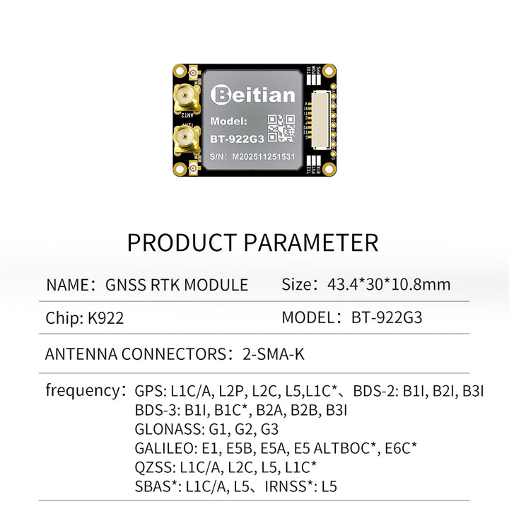 Beitian UM982 K922 GPS Module Navigation Surveying Positioning Precisi ...