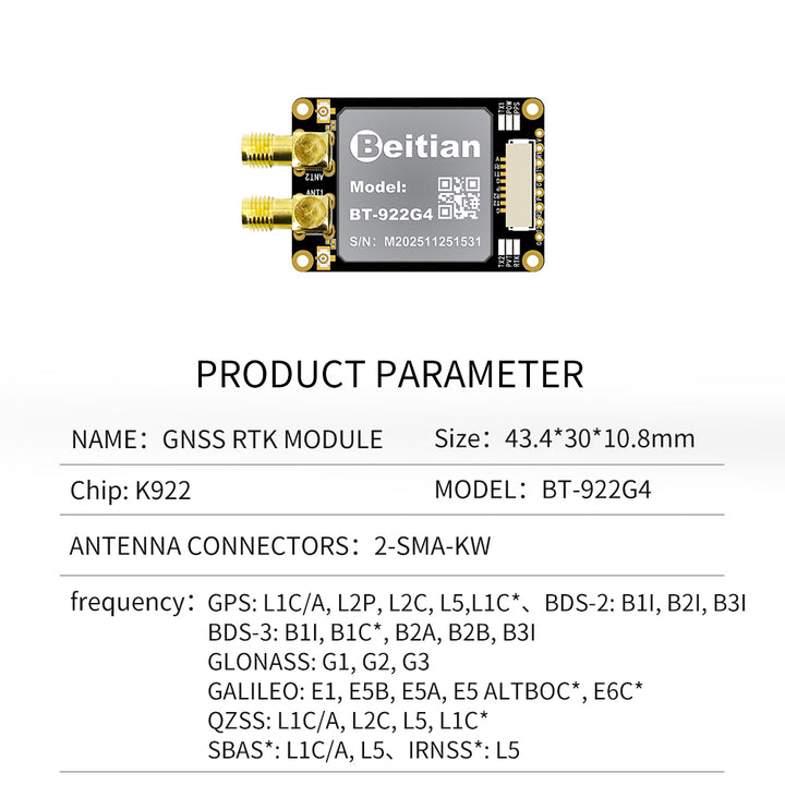 Beitian UM982 K922 GPS Module Navigation Surveying Positioning Precisi ...