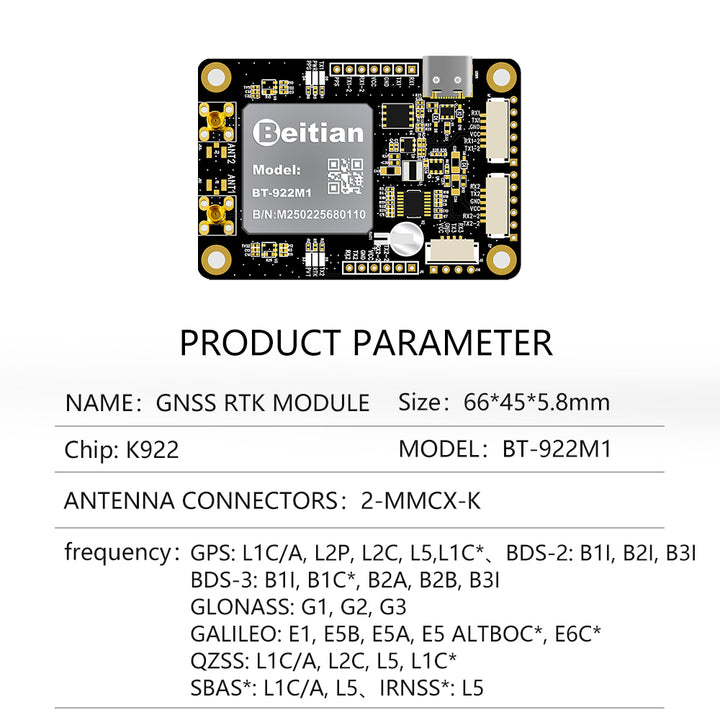 Beitian UM982 K922 GPS Module Navigation Surveying Positioning Precisi ...