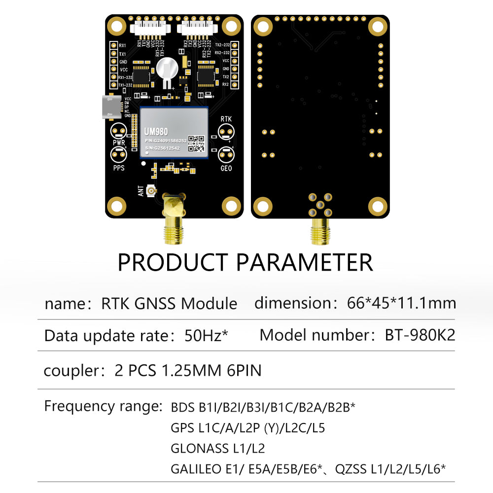 Beitian module RTK high-precision Beidou GPS differential four-star full-frequency GNSS board flight control drone