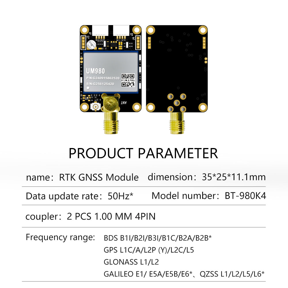 Beitian UM980 module RTK high-precision Beidou GPS differential four-star full-frequency GNSS board for autonomous driving