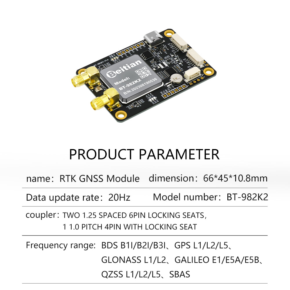 Beitian UM982 980 ZED-F9P module RTK high-precision centimeter-level GNSS positioning board for drones and vehicles