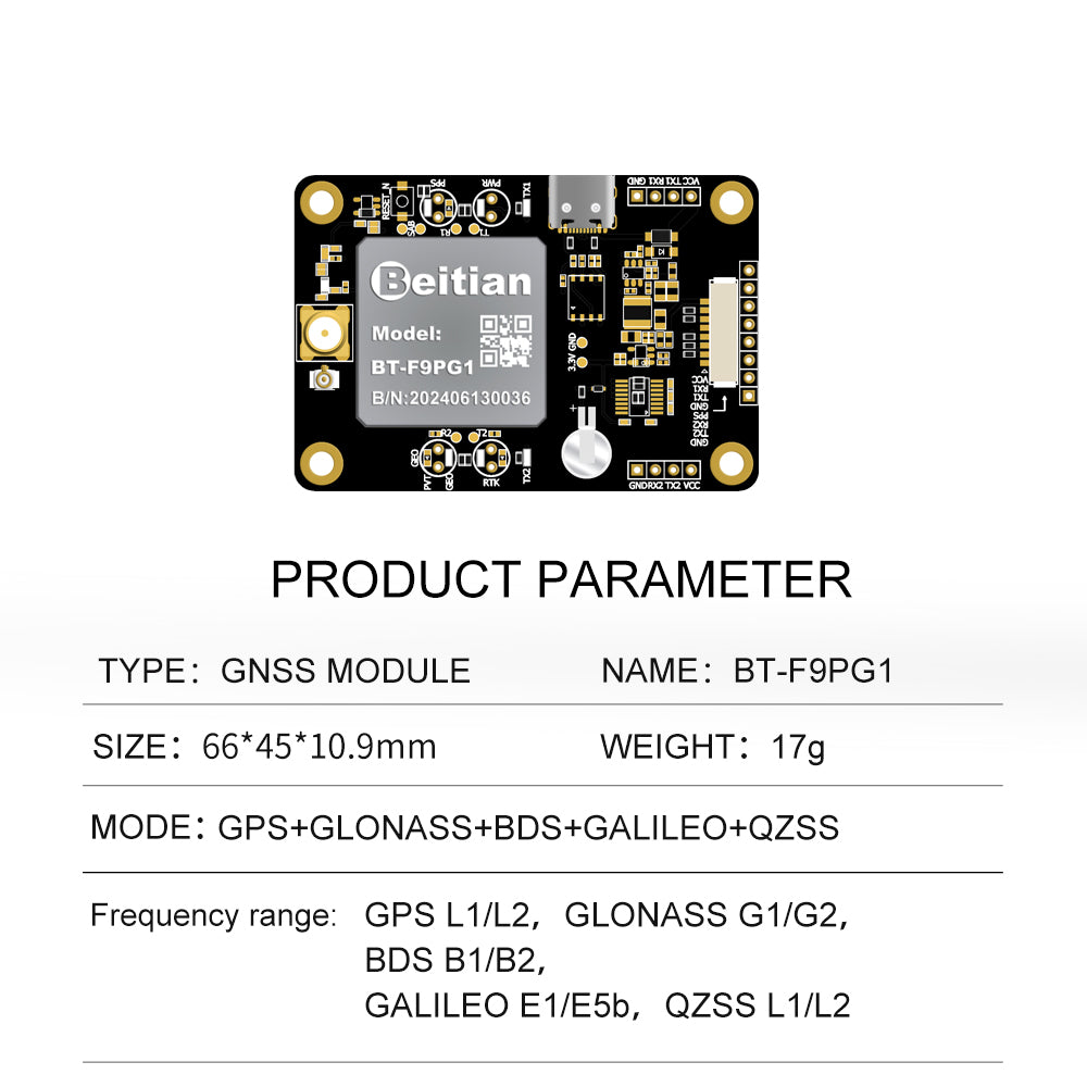 Beitian UM982 980 ZED-F9P module RTK high-precision centimeter-level GNSS positioning board for vehicles