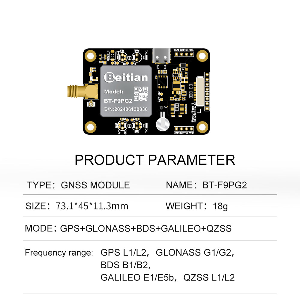 Beitian UM982 980 ZED-F9P module RTK high-precision centimeter-level GNSS positioning board for vehicles
