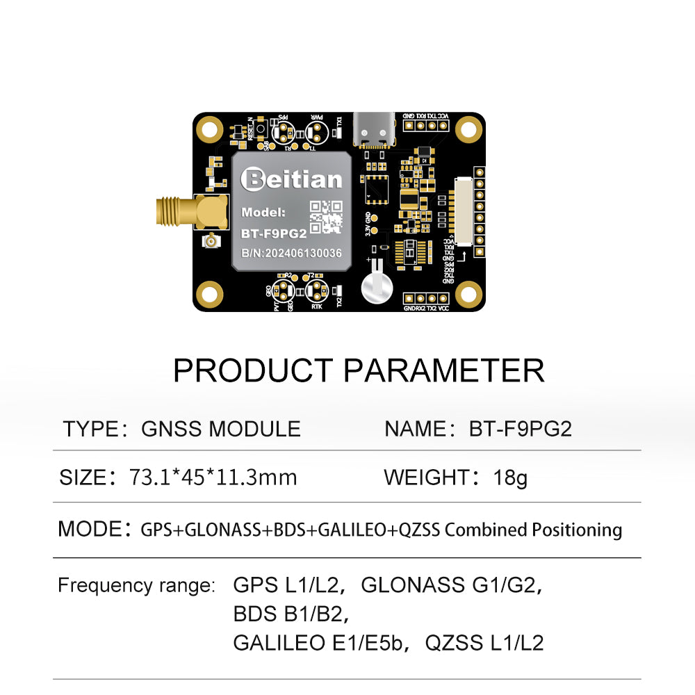 Beitian UM982 980 ZED-F9P module RTK high-precision centimeter-level GNSS positioning board for vehicles