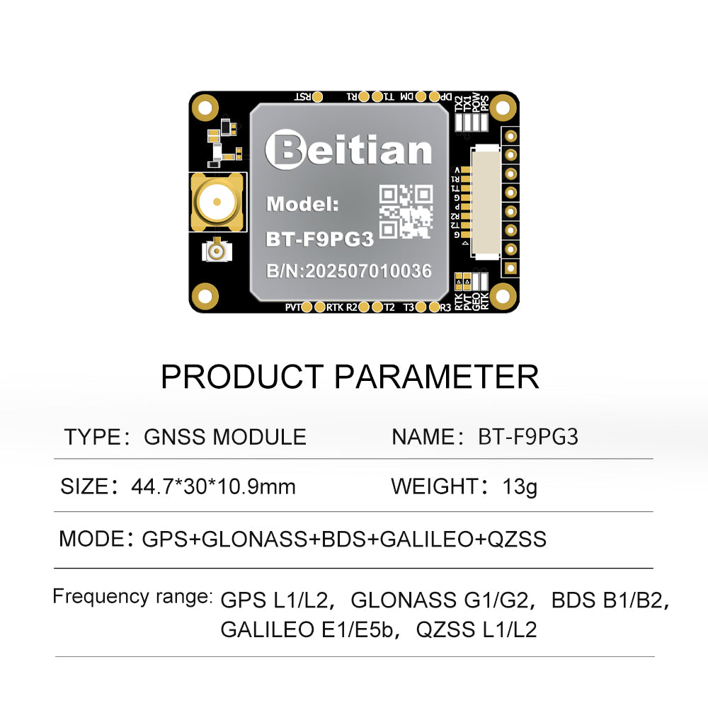 Beitian UM982 980 ZED-F9P module RTK high-precision centimeter-level GNSS positioning board for vehicles