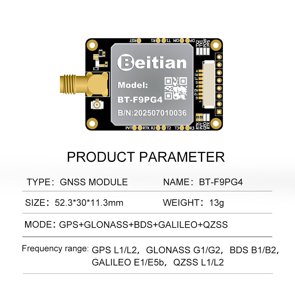Beitian UM982 980 ZED-F9P module RTK high-precision centimeter-level GNSS positioning board for vehicles