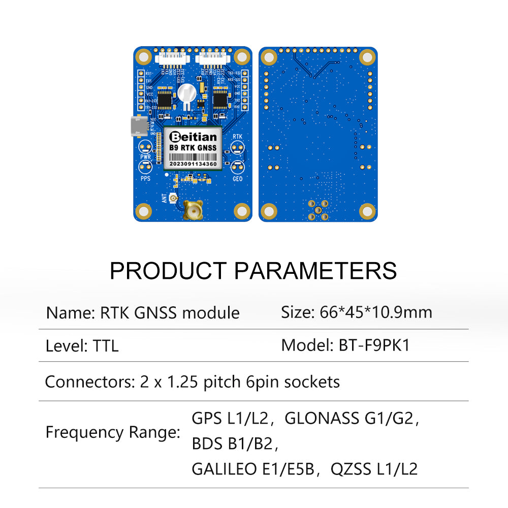 Beitian UM982 980 ZED-F9P module RTK high-precision centimeter-level GNSS positioning board for vehicles