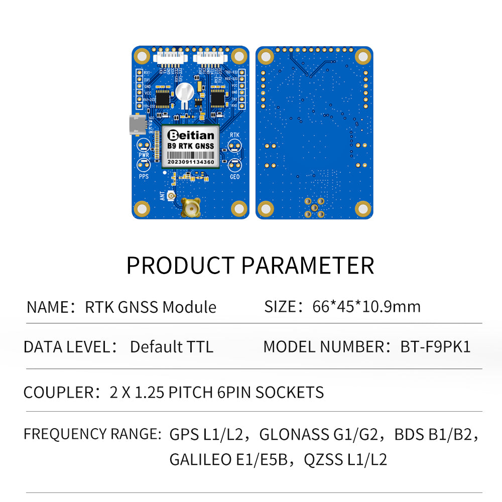 Beitian UM982 980 ZED-F9P module RTK high-precision centimeter-level GNSS positioning board for vehicles
