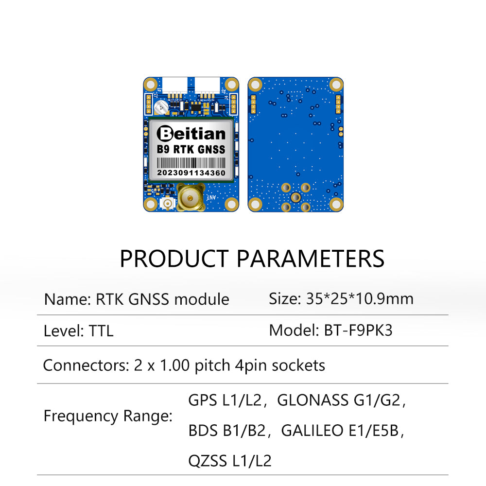 Beitian UM982 980 ZED-F9P module RTK high-precision centimeter-level GNSS positioning board for drones and vehicles