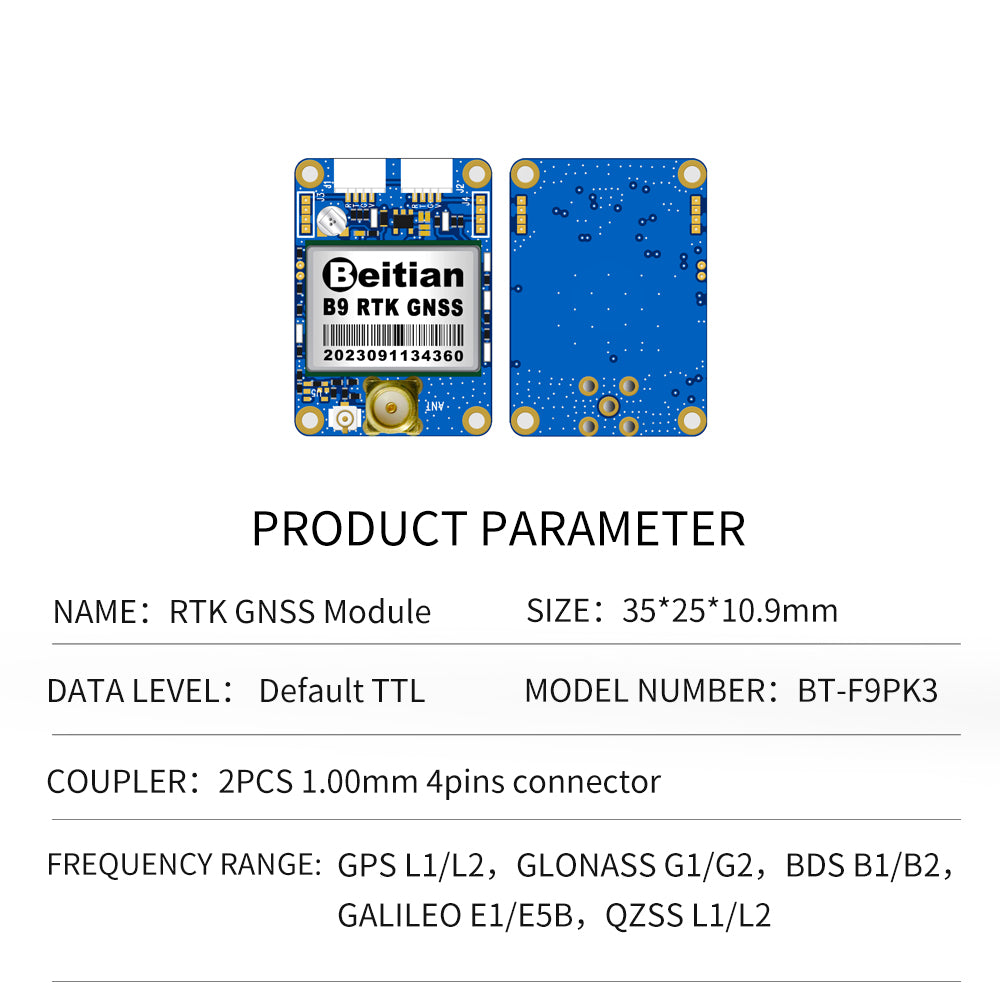 Beitian UM982 980 ZED-F9P module RTK high-precision centimeter-level GNSS positioning board for vehicles