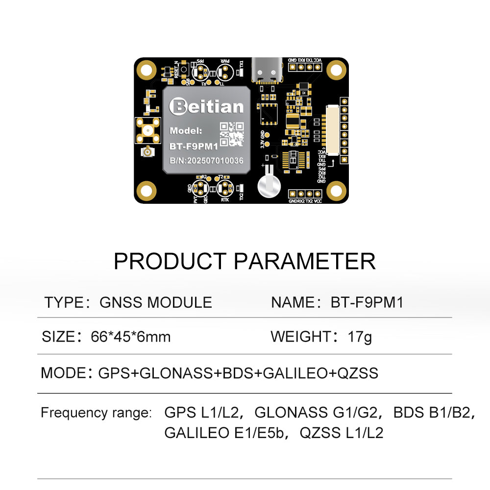 Beitian UM982 980 ZED-F9P module RTK high-precision centimeter-level GNSS positioning board for vehicles