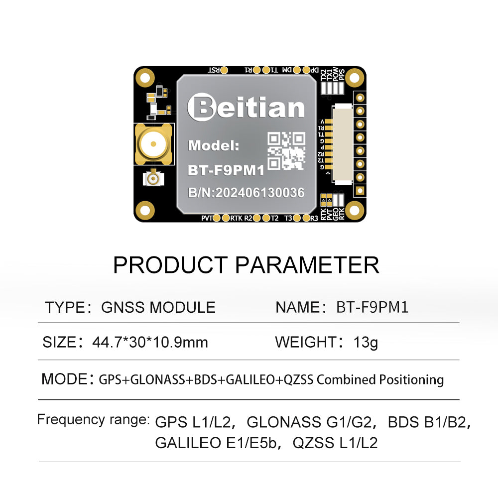 Beitian UM982 980 ZED-F9P module RTK high-precision centimeter-level GNSS positioning board for vehicles