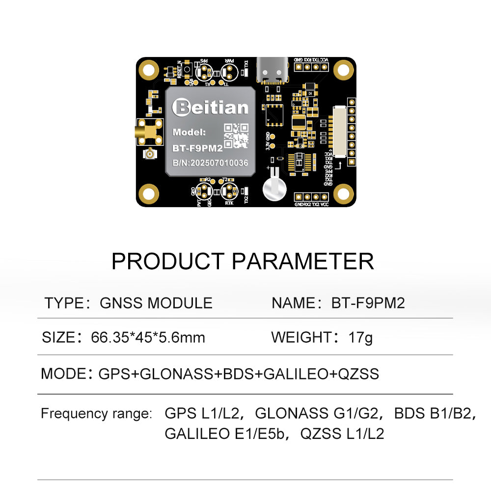 Beitian UM982 980 ZED-F9P module RTK high-precision centimeter-level GNSS positioning board for vehicles
