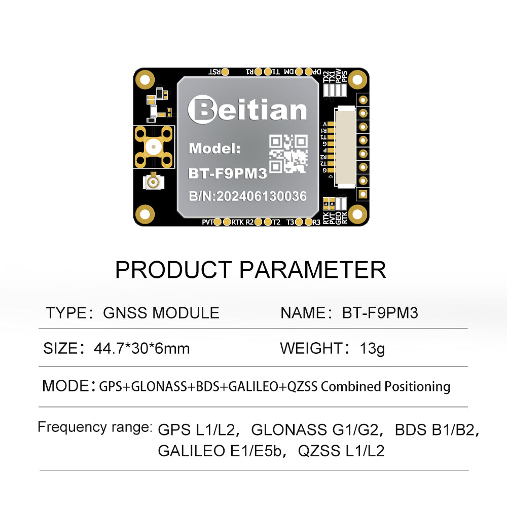 Beitian UM982 980 ZED-F9P module RTK high-precision centimeter-level GNSS positioning board for vehicles