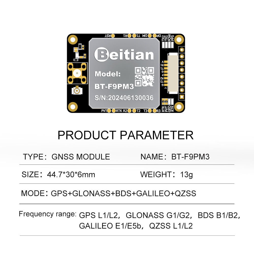 Beitian UM982 980 ZED-F9P Module RTK High-precision Centimeter