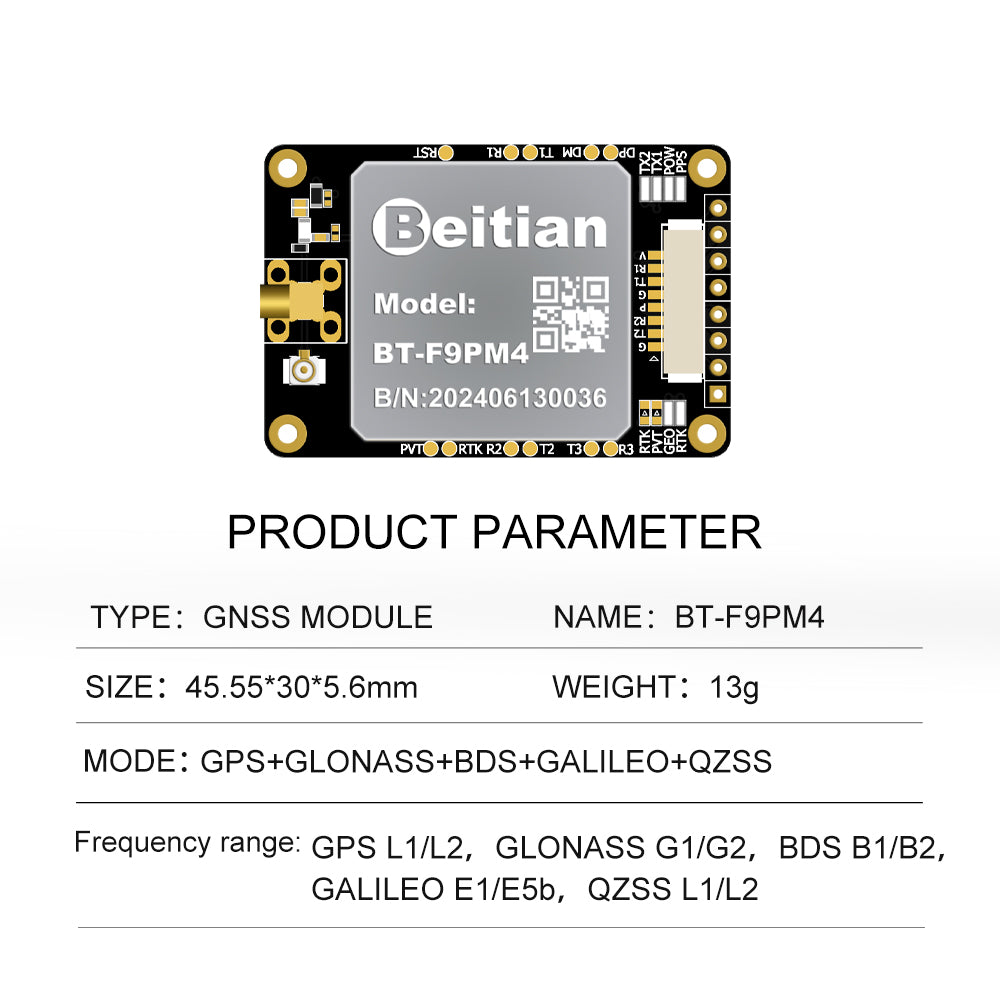 Beitian UM982 980 ZED-F9P module RTK high-precision centimeter-level GNSS positioning board for vehicles
