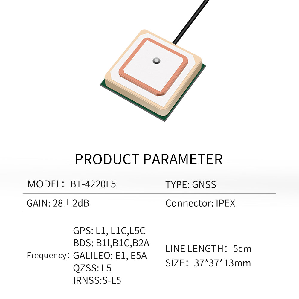 Beitian High Gain TPEX Control Connector TYPE Rg1.13 Cable GNSS Active Antenna BT-3320