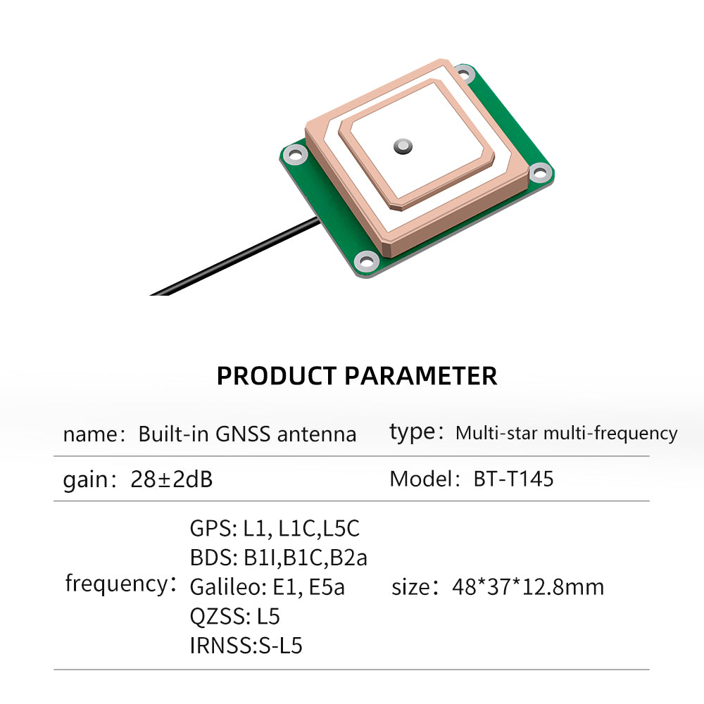 Beitian GNSS high gain M9N dual-band RG147 IP67 GPS built-in active antenna BT-4220