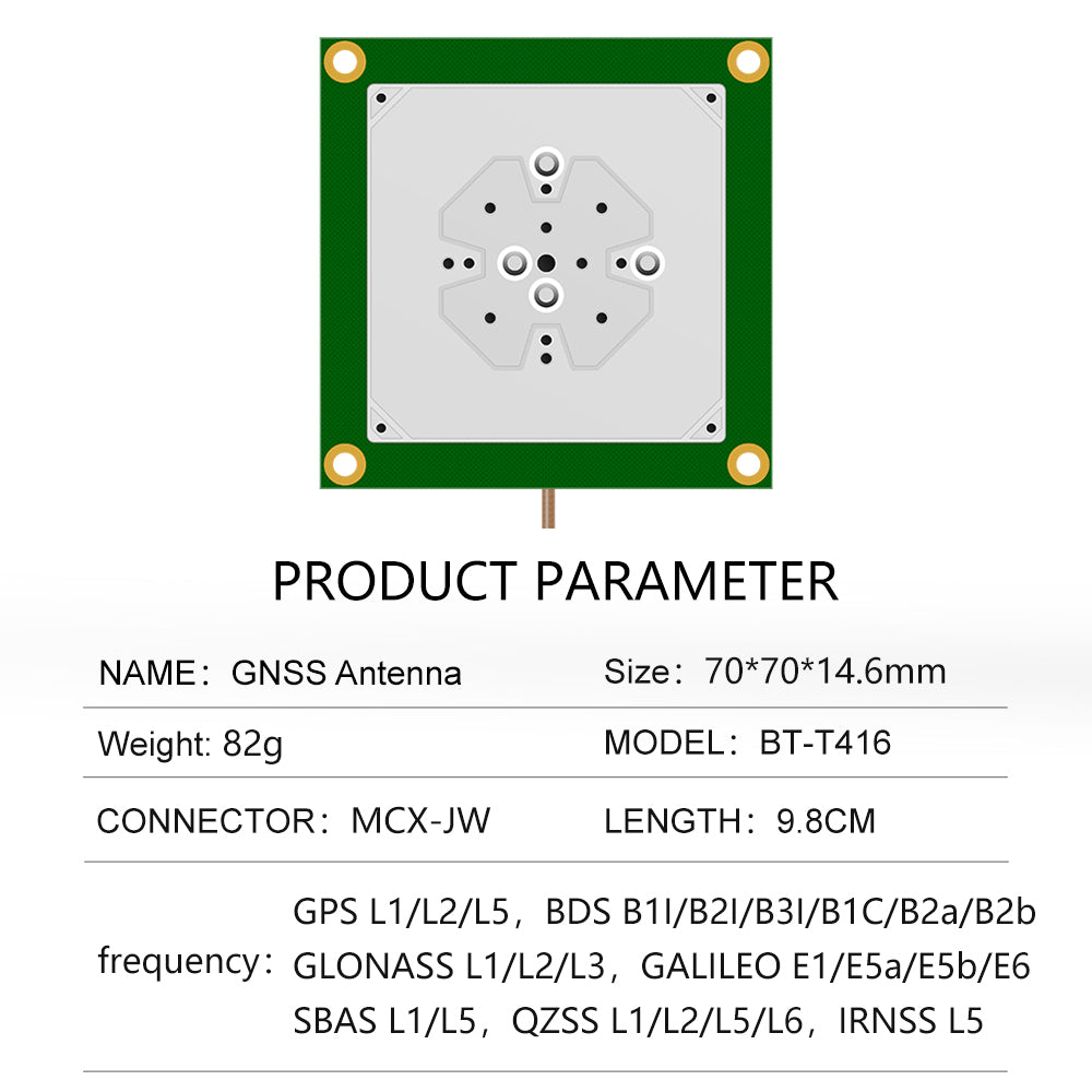 High-precision RTK five-star multi-frequency GPS L1B1 built-in ceramic antenna GNSS satellite positioning can be customized BT-T413