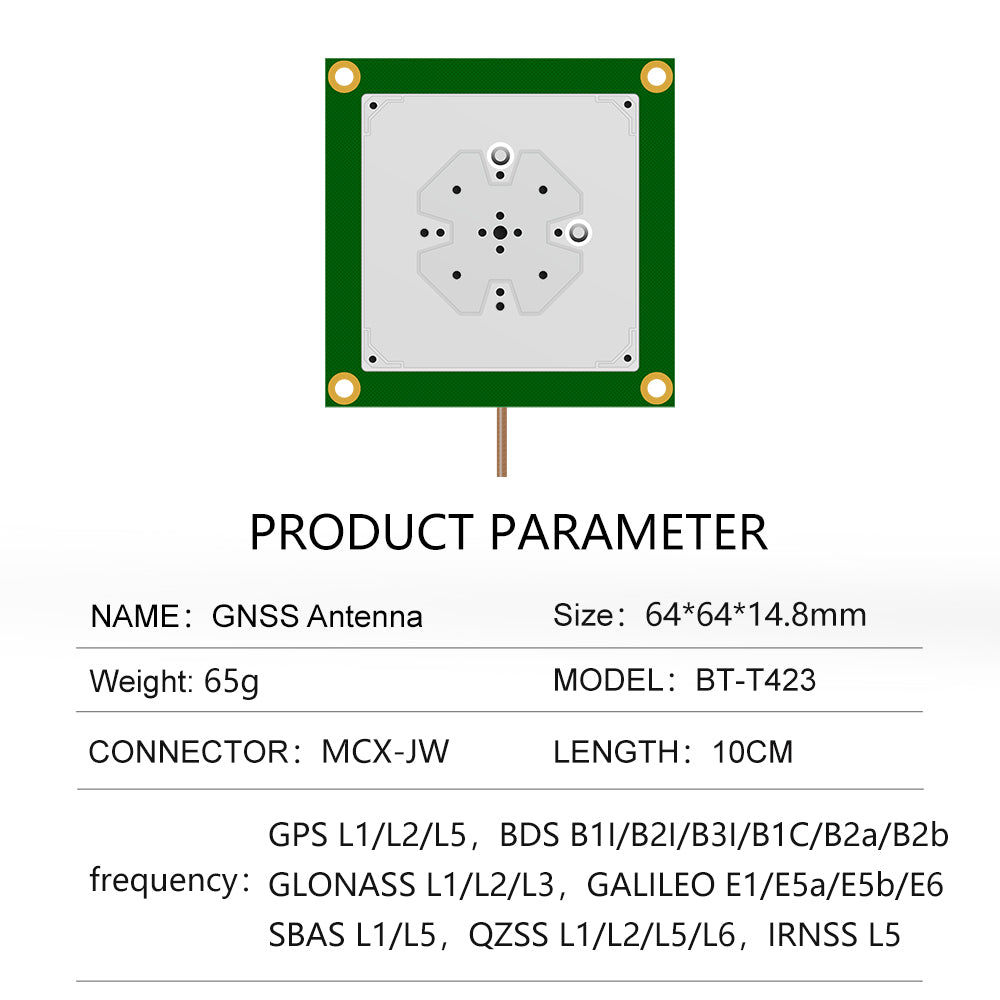 High-precision RTK five-star multi-frequency GPS L1B1 built-in ceramic antenna GNSS satellite positioning can be customized BT-T413