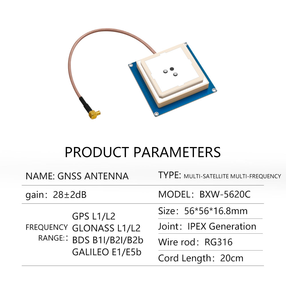 Beitian multi-path GPS L1/L2 GLONASS L1/L2 BDS B1I/B2I/B2b GALILEO E1/E5b for F9P RTK UAV UGV position GNSS antenna 5620 series