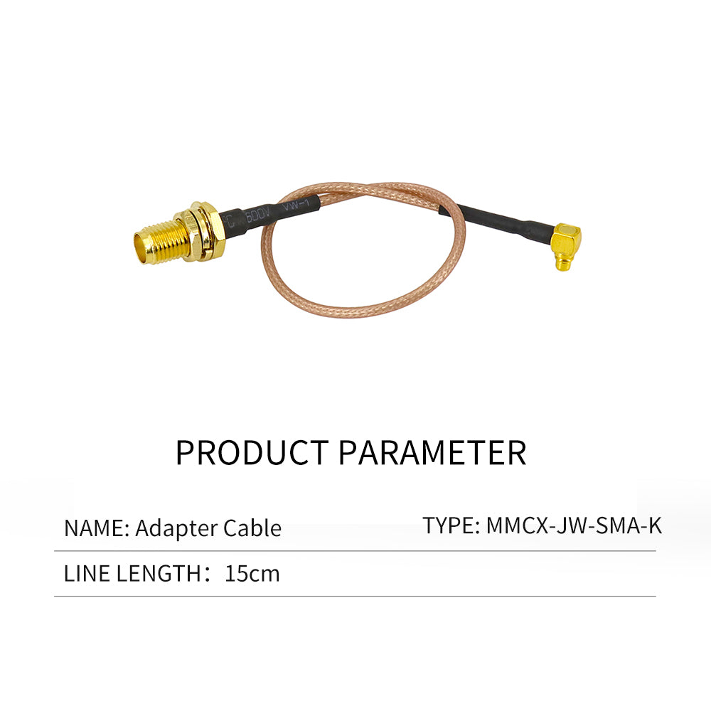 Beitian MMCX-JW (male elbow) to SMA-K (female) RG316 IPEX to SMA-J  IPEX-JW to SMA-Ksilver-plated cable, 15cm long