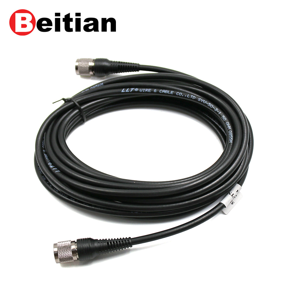 Beitian RF feeder cable TNC-TNC/SMA 5 meters,Applied to RTK GNSS antenna, CORS GPS antenna, Impedance,50 ohms RG58 pure copper cable